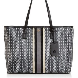 TORY BURCH Black + White Gemini Link Tote